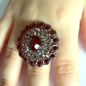 French connection flower cocktail ring